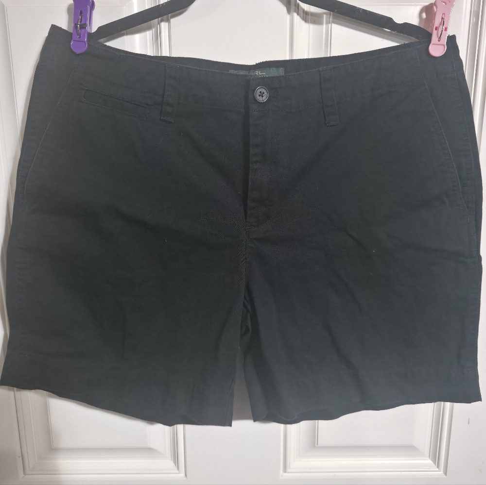 Lauren Ralph Lauren Women's Black Classic Chino Shorts Size 14P